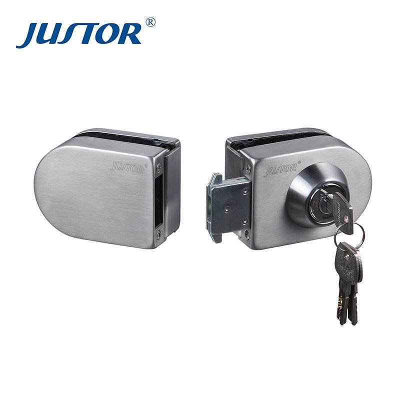 JU-408 New design stainelss steel glass hardware commercial door lock
