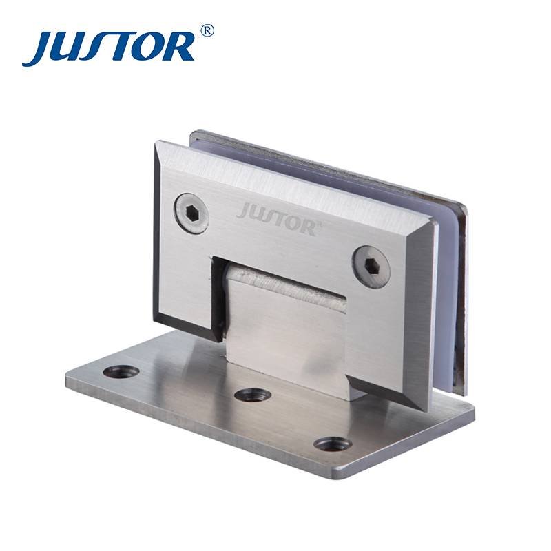 JU-W202 Supply factory price Bevel Fillet stainless steel 90 degree glass to wall shower door pivot hinges