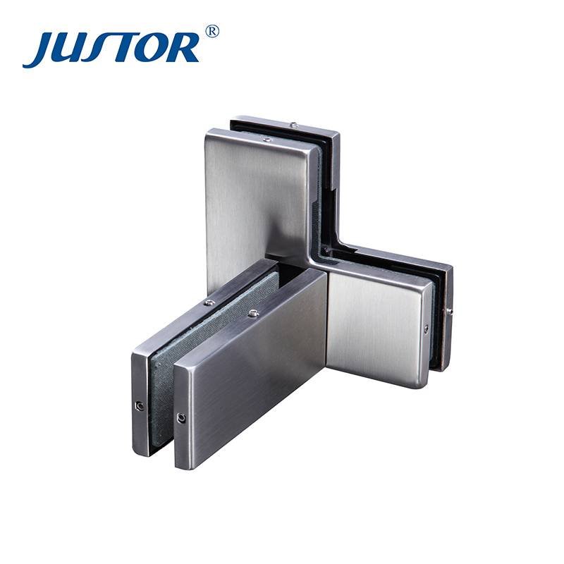 JU-360L Best Quality Die Casting Crank Clamp Glass Clip Door Hardware Bottom Patch Fittings