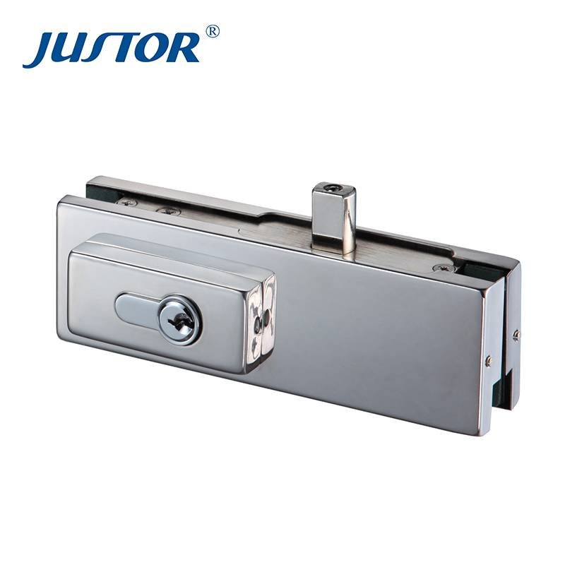 JS-010C stainless steel glass door floor lock patch fitting